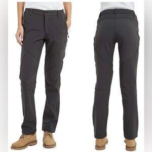 Women's Gray Lined Thermal Hiking Pants Trousers